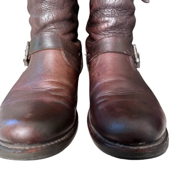 Frye | Brown Leather Veronica Short Slouch Boots Size 9 - Picture 7 of 16